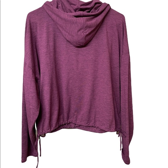 Gap fit brushed tech jerseys pullover sweatshirts side tie hoodie purple size L - Picture 9 of 14